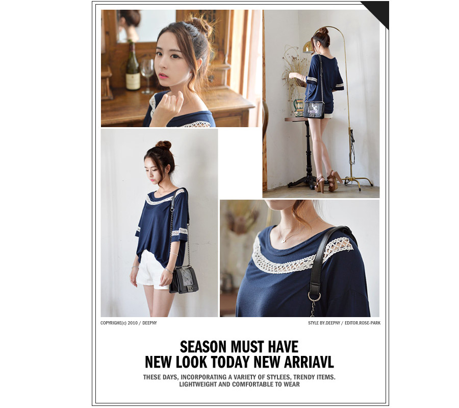 WT6119 Fashion Loose Top Blue