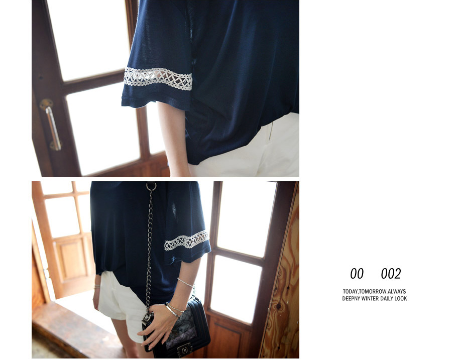 WT6119 Fashion Loose Top Blue