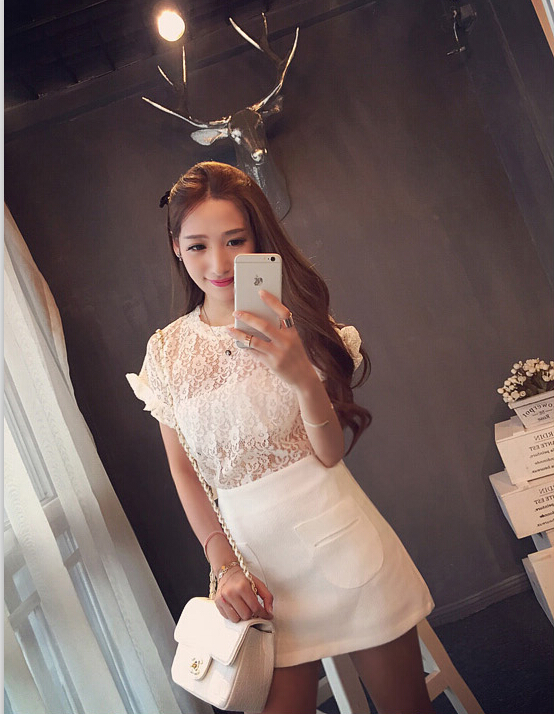 WT6157 Sexy Lace Top White