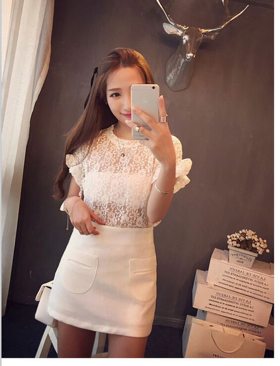 WT6157 Sexy Lace Top White