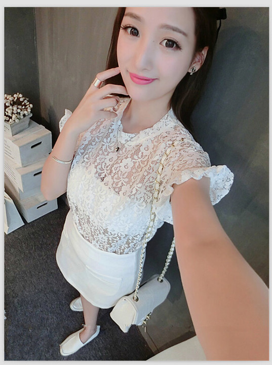 WT6157 Sexy Lace Top White