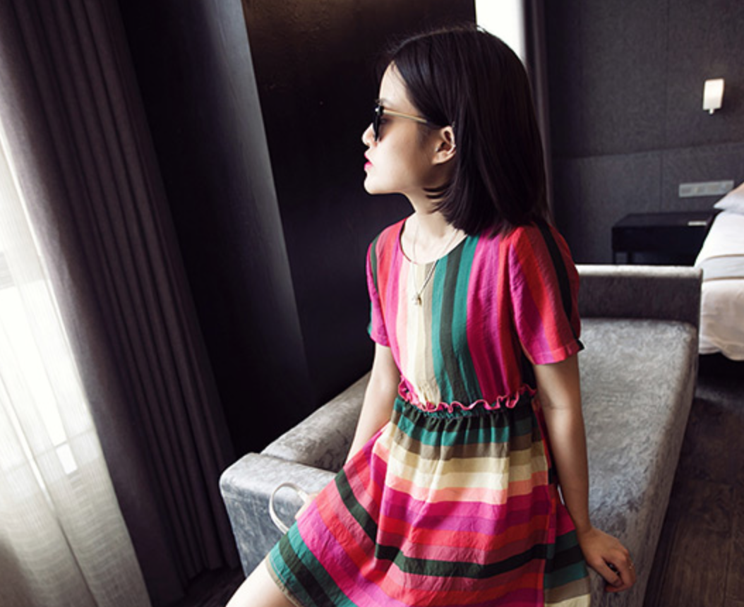 WD6178 Colourful Dress As Picture