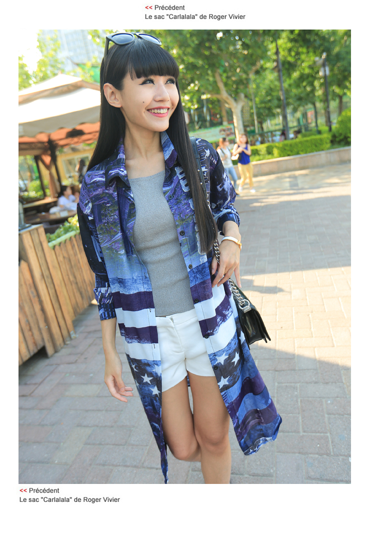 WJ3533 Stylish Long Cardigan Blue