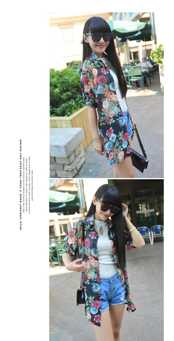 WJ3534 Cute Floral Cardigan As Picture