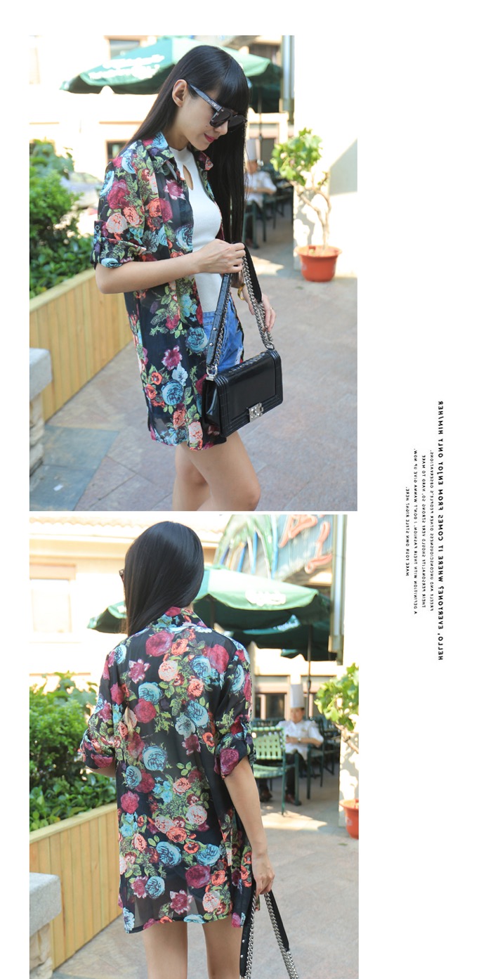 WJ3534 Cute Floral Cardigan As Picture