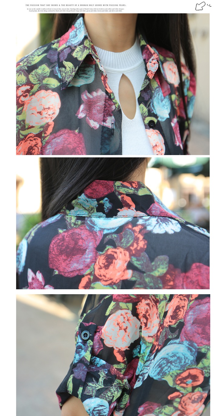 WJ3534 Cute Floral Cardigan As Picture