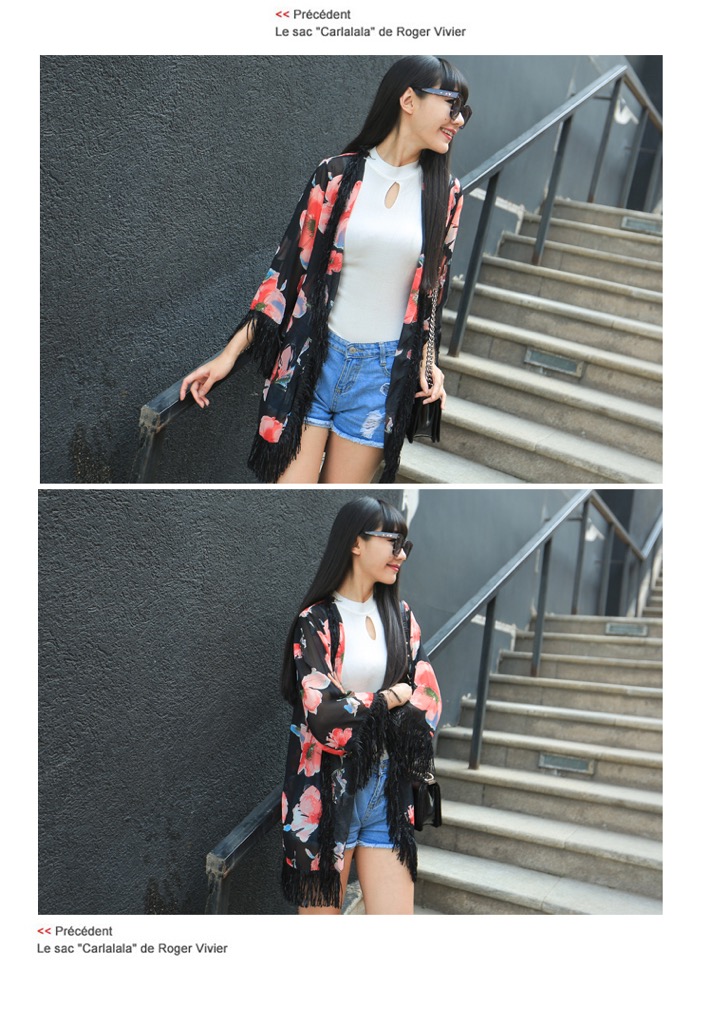 WJ3535 Stylish Floral Cardigan As Picture