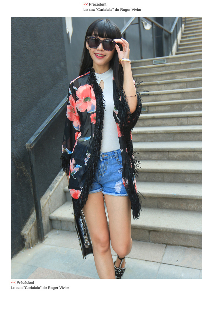 WJ3535 Stylish Floral Cardigan As Picture