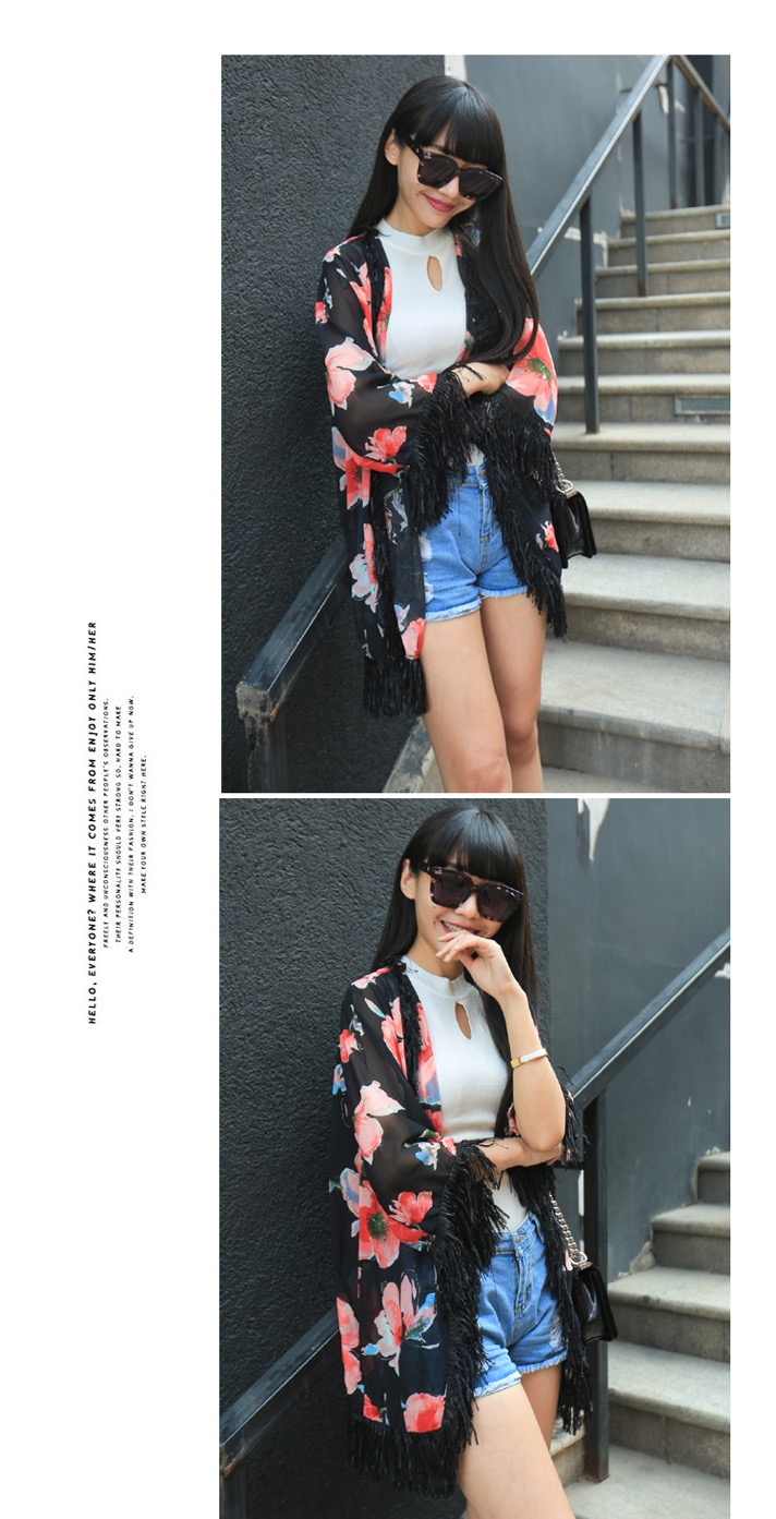 WJ3535 Stylish Floral Cardigan As Picture