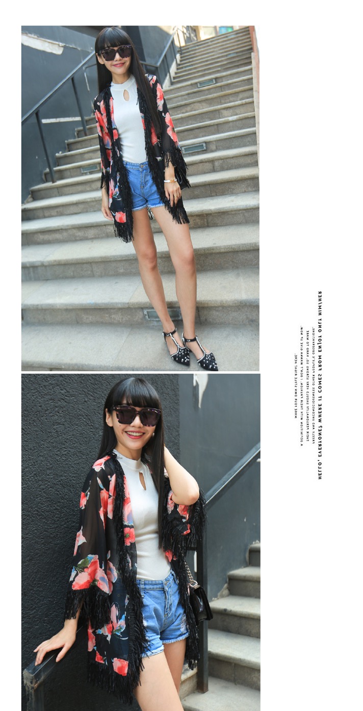 WJ3535 Stylish Floral Cardigan As Picture