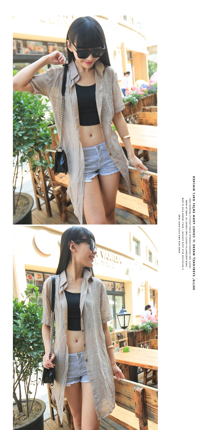 WJ3536 Stylish Long Cardigan Khaki