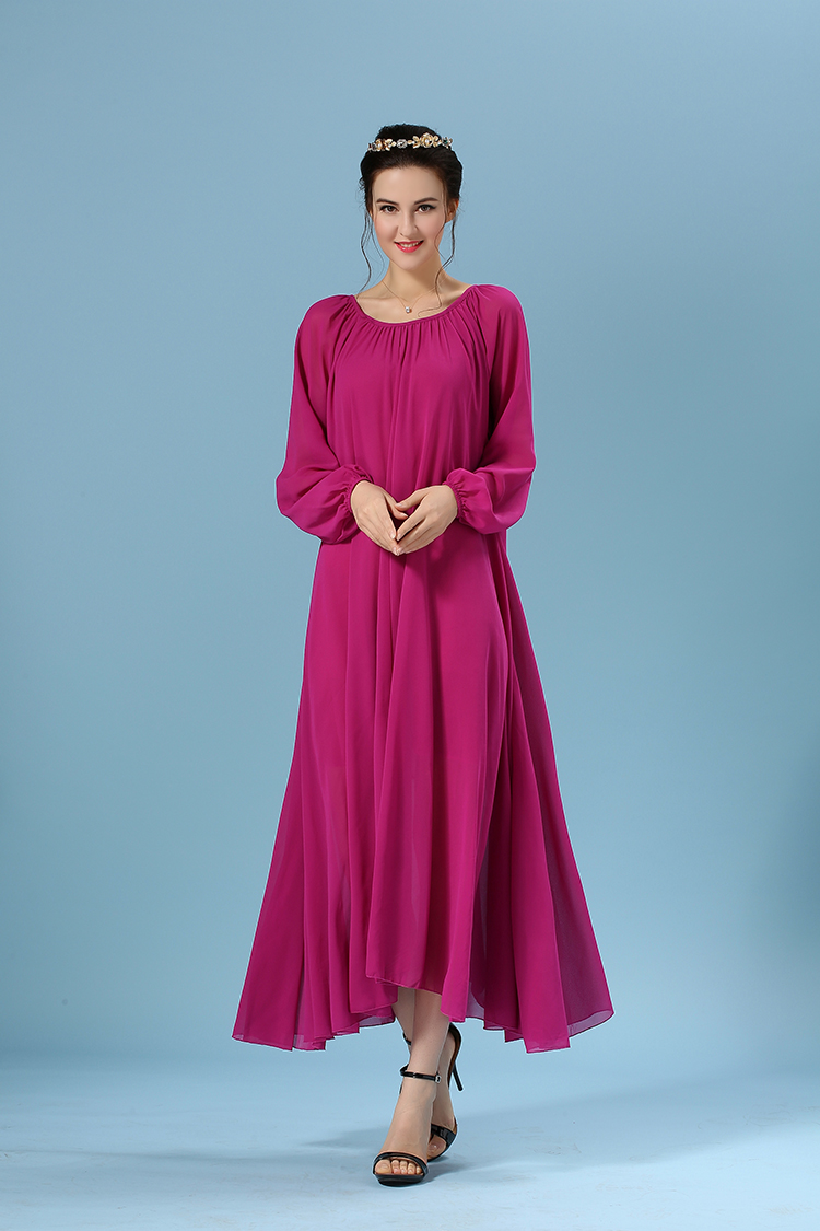 WD6224 Elegant Maxi Dress Dark Purple