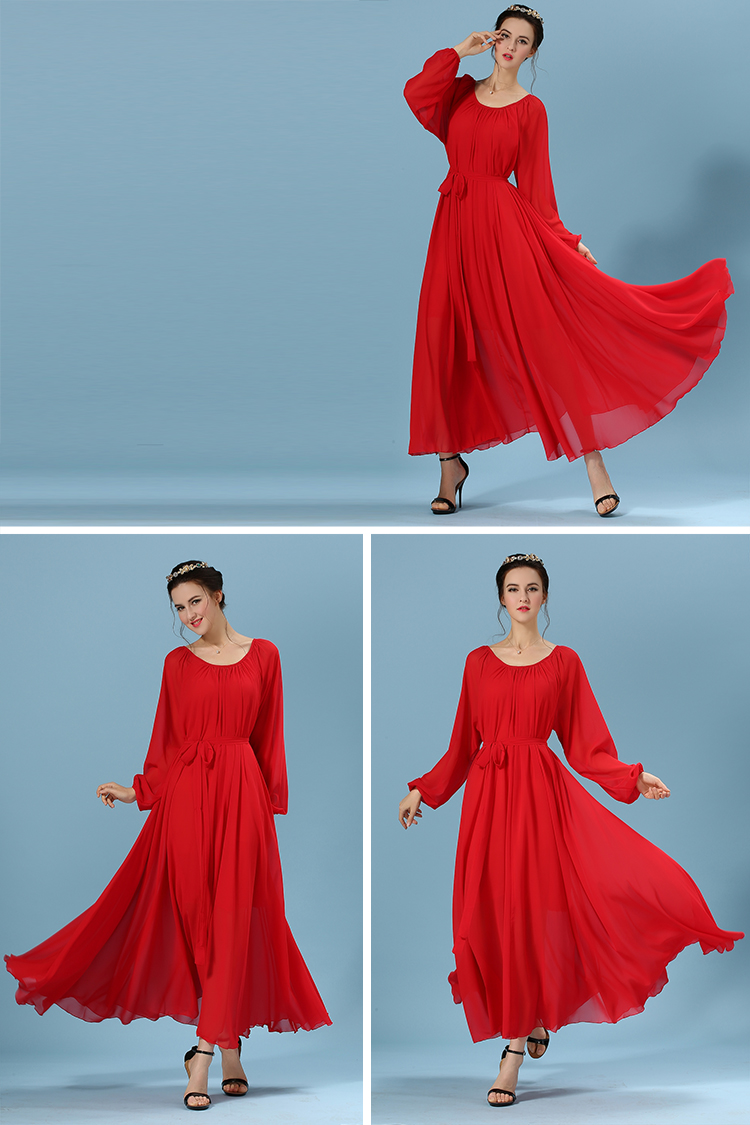 WD6224 Elegant Maxi Dress Red