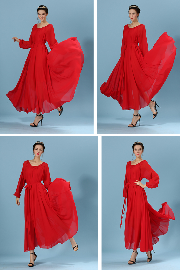 WD6224 Elegant Maxi Dress Red