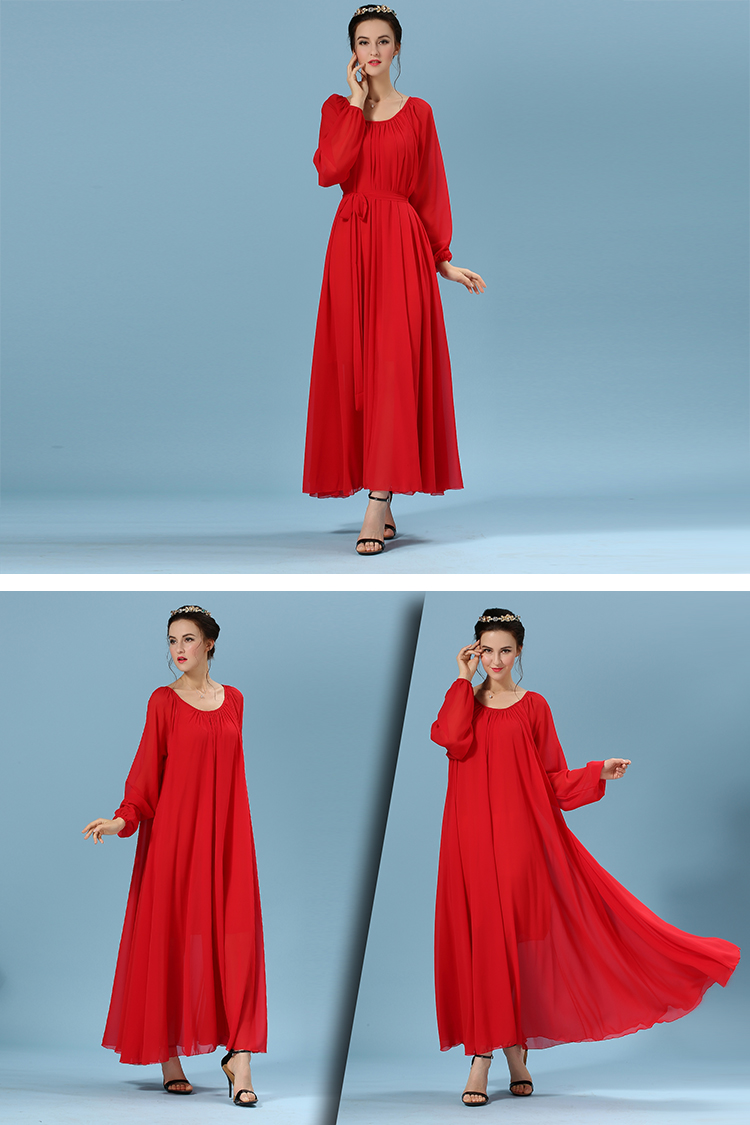 WD6224 Elegant Maxi Dress Red