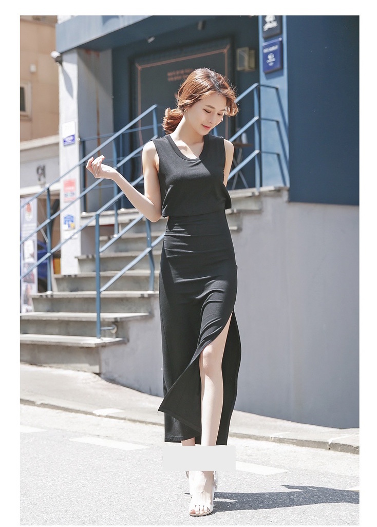 WD6249 Korea Sexy Dress Black