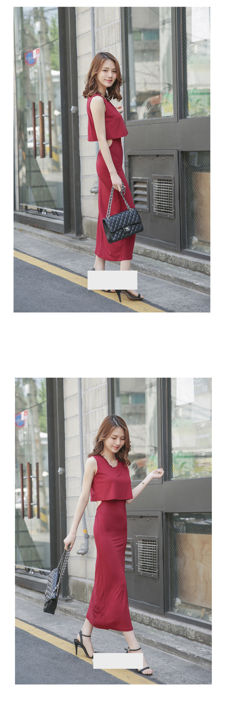 WD6249 Korea Sexy Dress Maroon