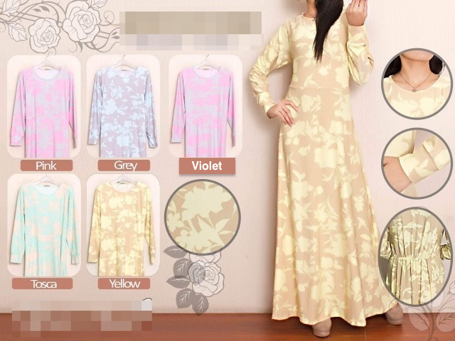 WH1126 Floral Jubah Grey