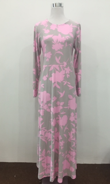 WH1126 Floral Jubah Pink