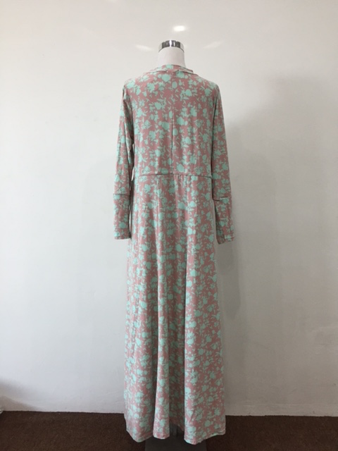 WH1127 Fashion Floral Jubah As Picture