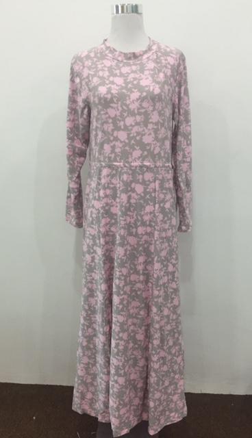 WH1127 Fashion Floral Jubah Pink