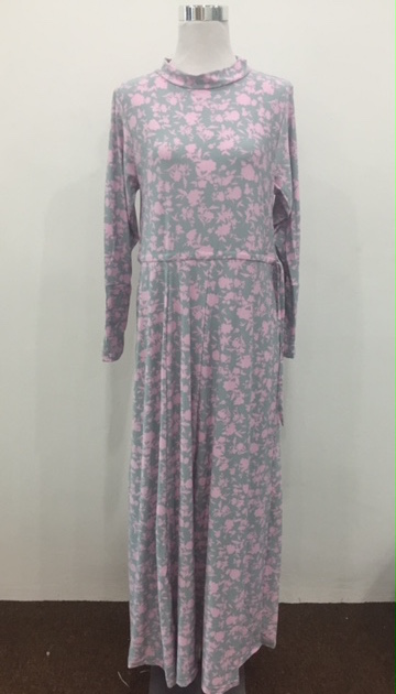 WH1127 Fashion Floral Jubah Violet