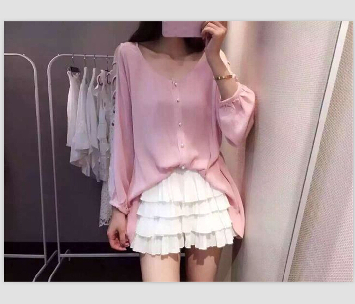 WT6291 Sexy Loose Top Pink