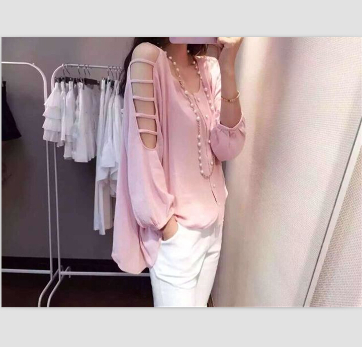 WT6291 Sexy Loose Top Pink