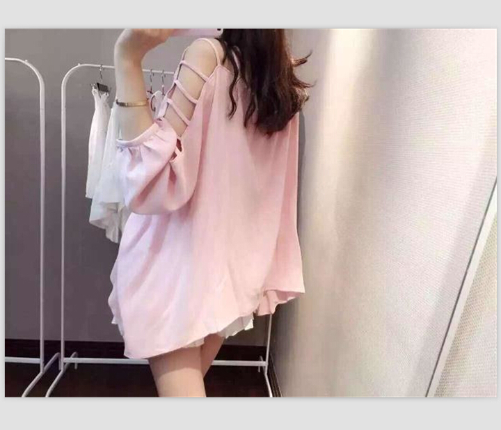 WT6291 Sexy Loose Top Pink