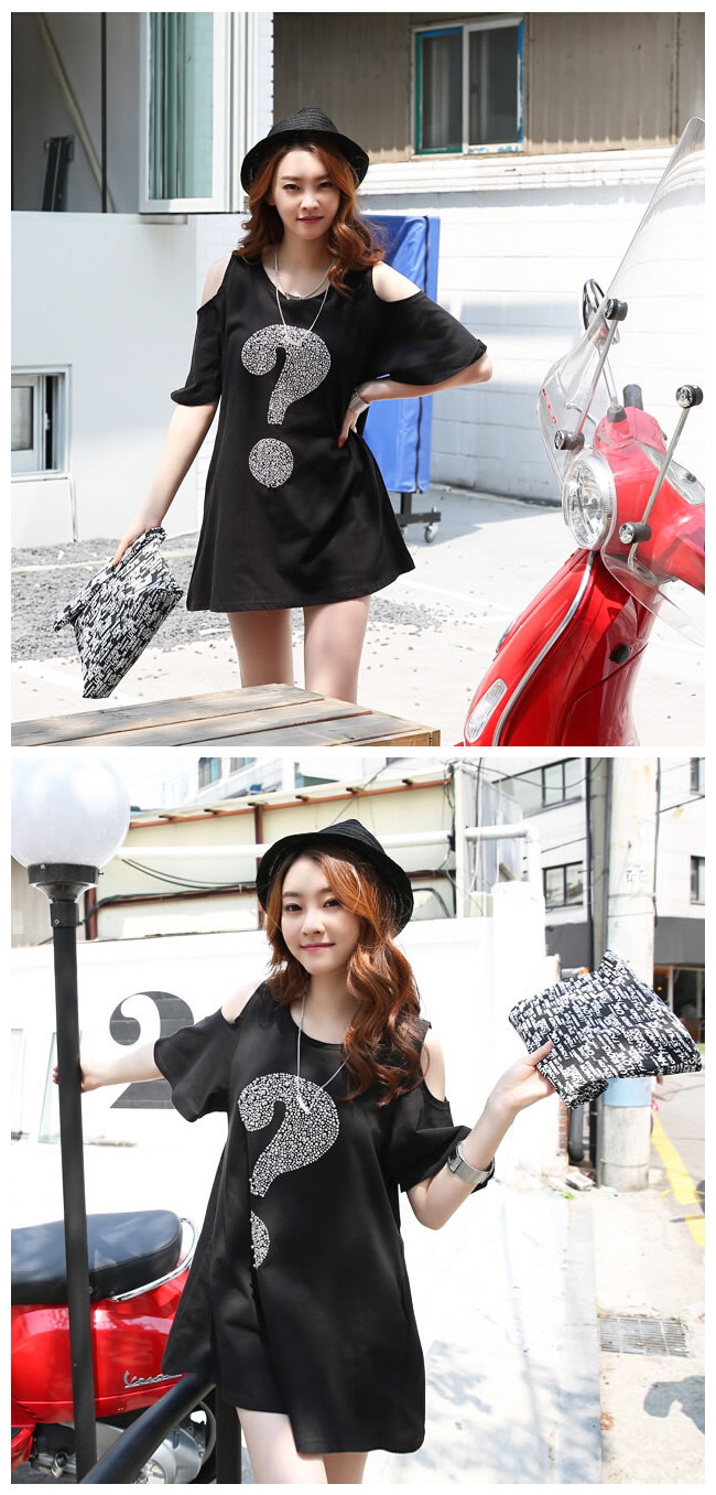 WT6296 Fashion Long Top Black