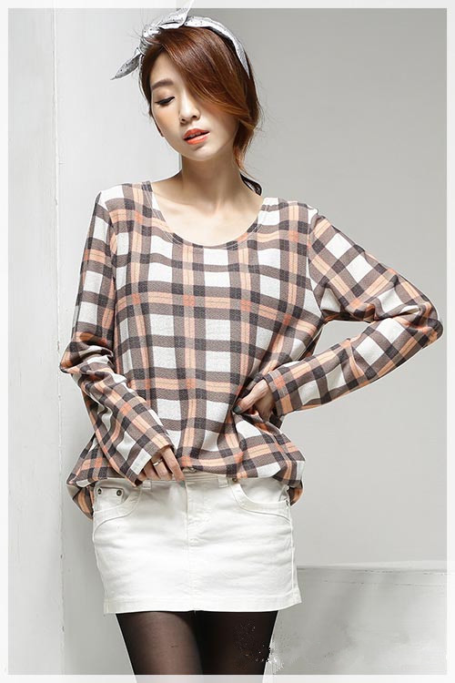 WT6299 Checker Top As Picture