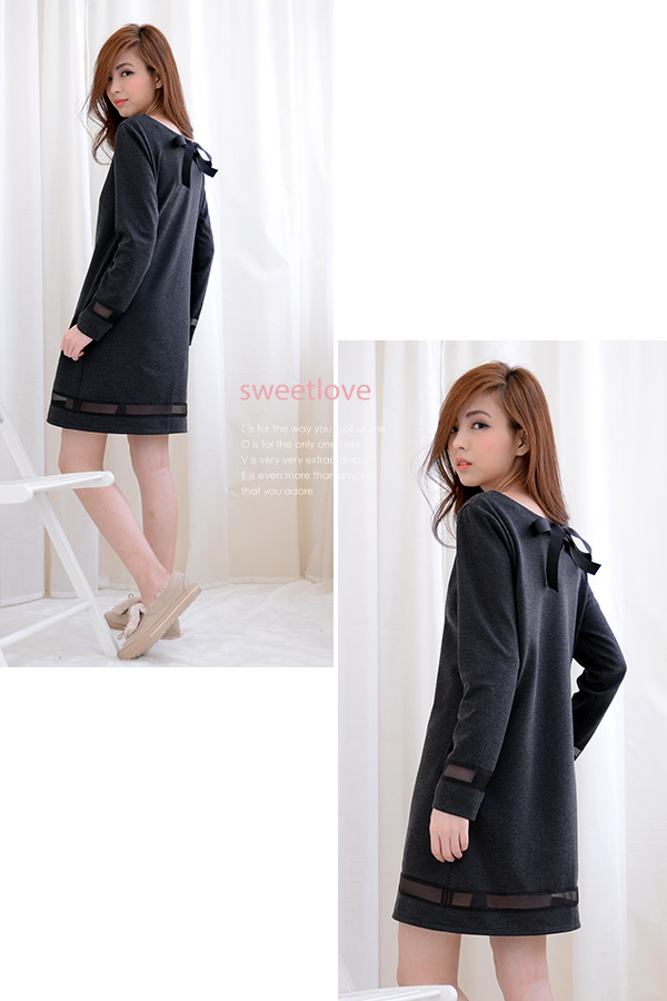 WD6308 Fashion Dress Dark Grey