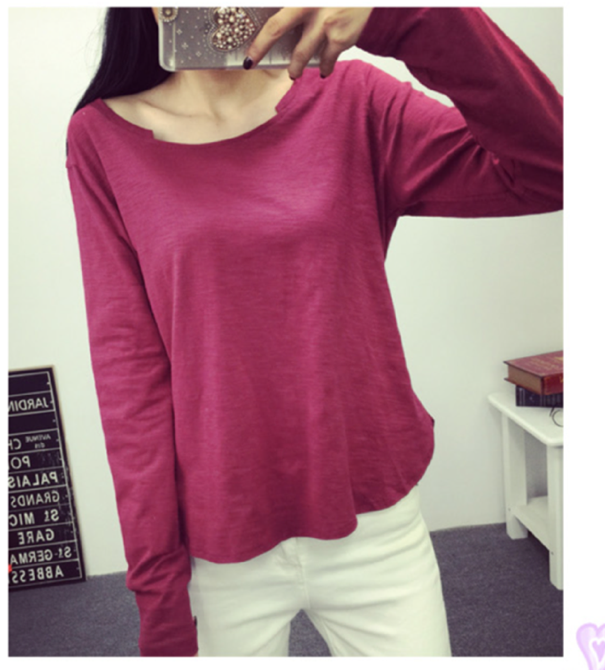 WT6319 Casual Top Dark Purple