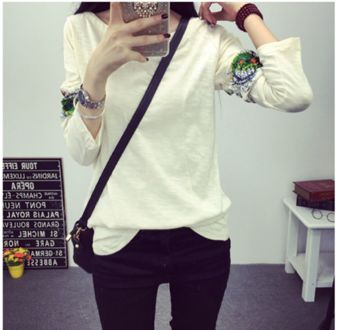 WT6321 Fashion Long Sleeves Top Almond