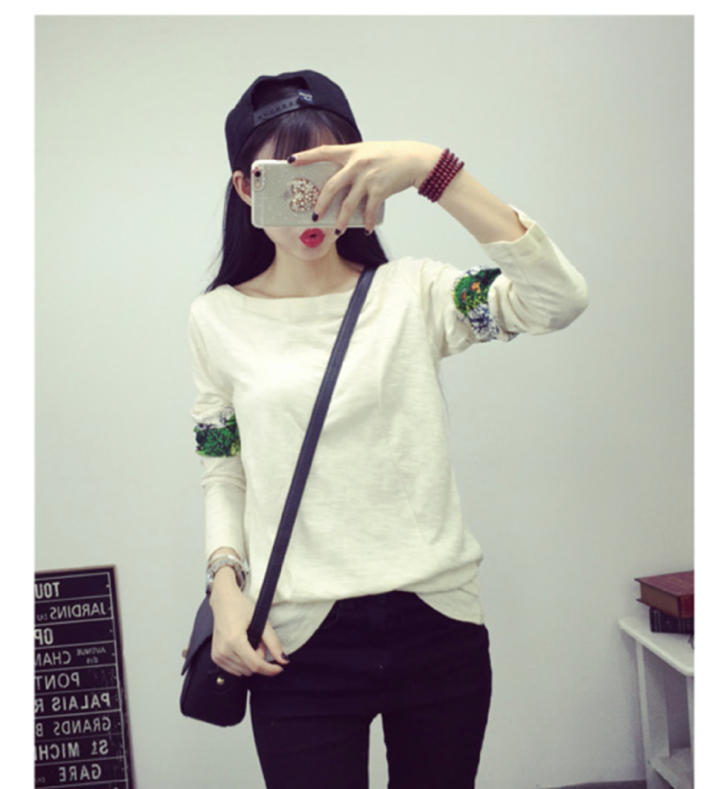 WT6321 Fashion Long Sleeves Top Almond