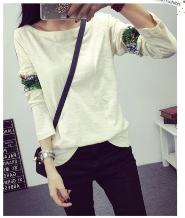 WT6321 Fashion Long Sleeves Top Almond