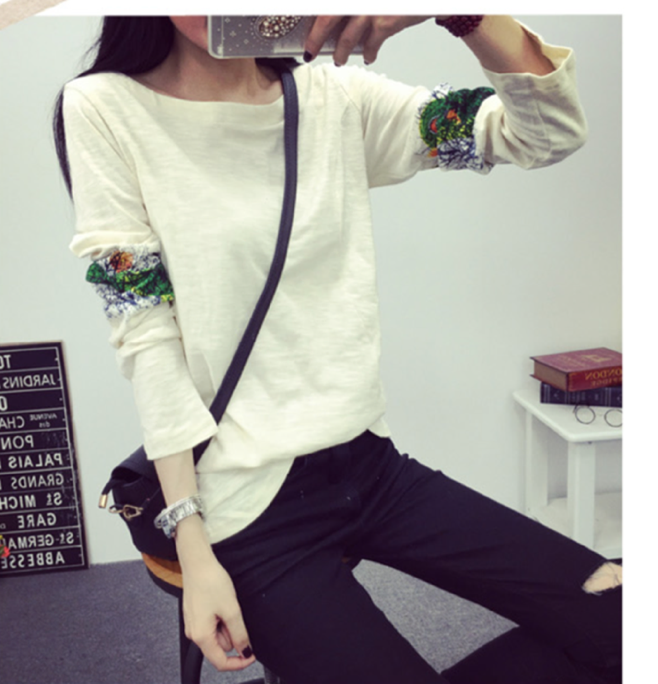 WT6321 Fashion Long Sleeves Top Almond