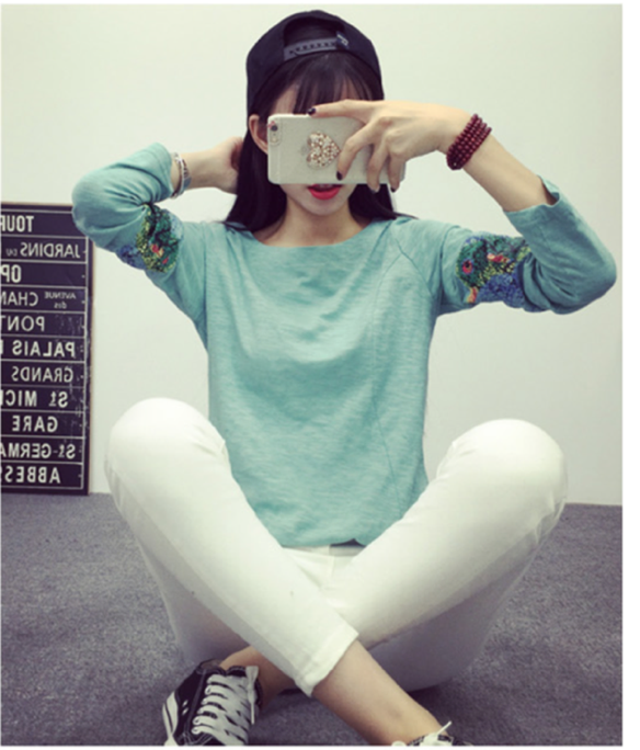 WT6321 Fashion Long Sleeves Top Tosca