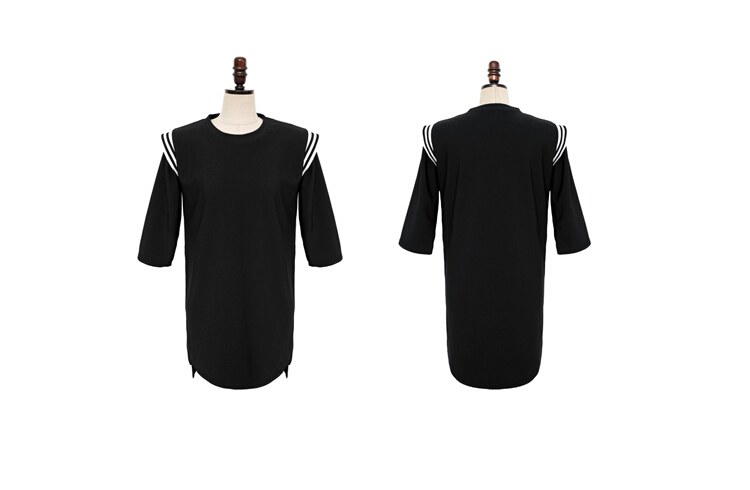 WT6324 Stylish Long Top Black