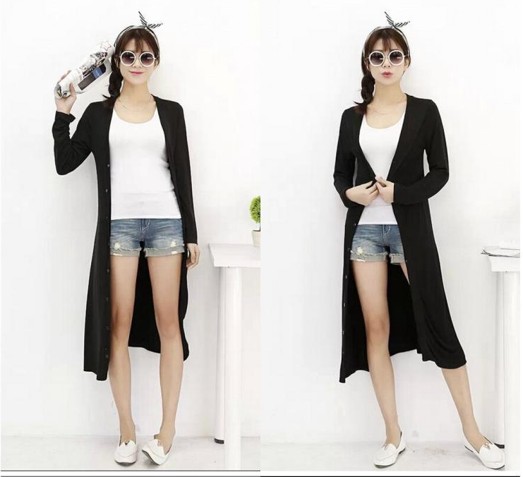 WJ3579 Stylish Cardigan Black