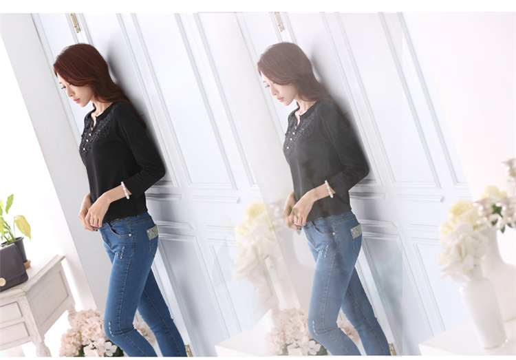 WT6377 Sweet Casual Top Black