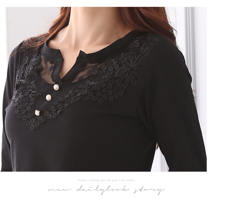 WT6377 Sweet Casual Top Black