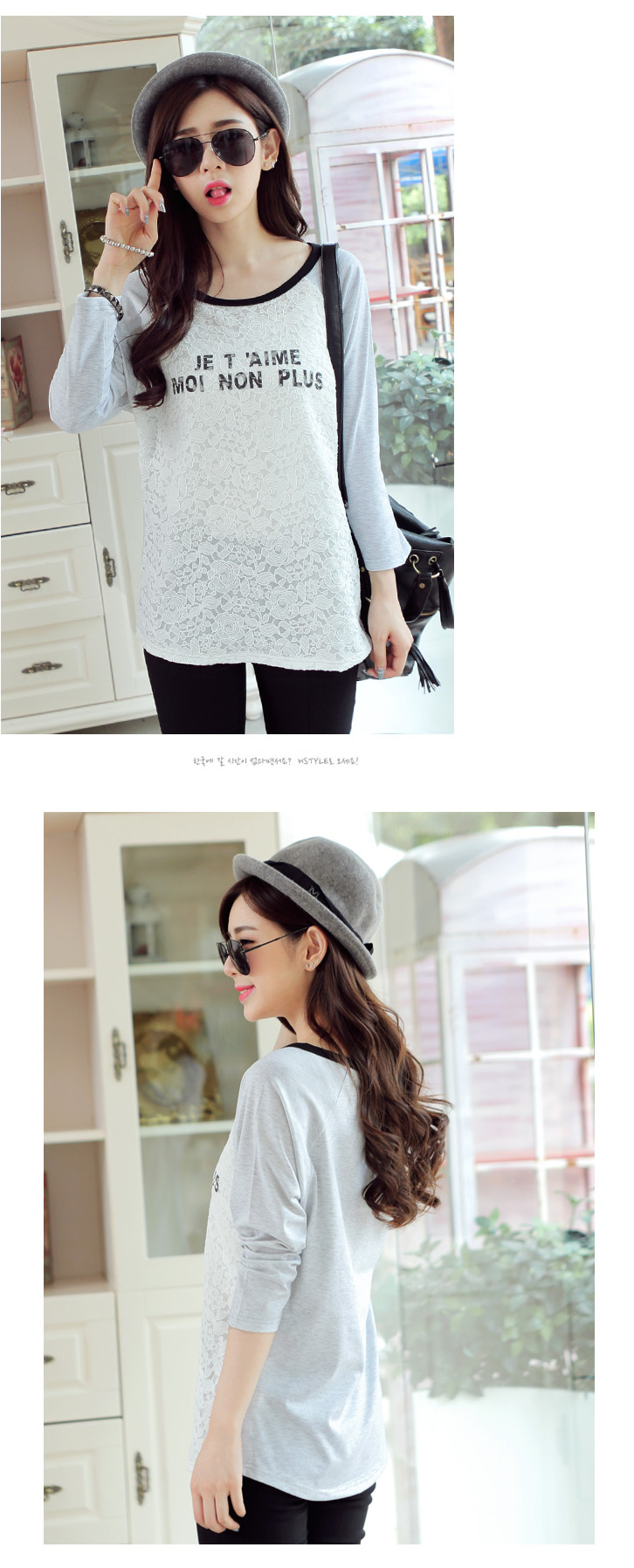 WT6384 Trendy Top Grey