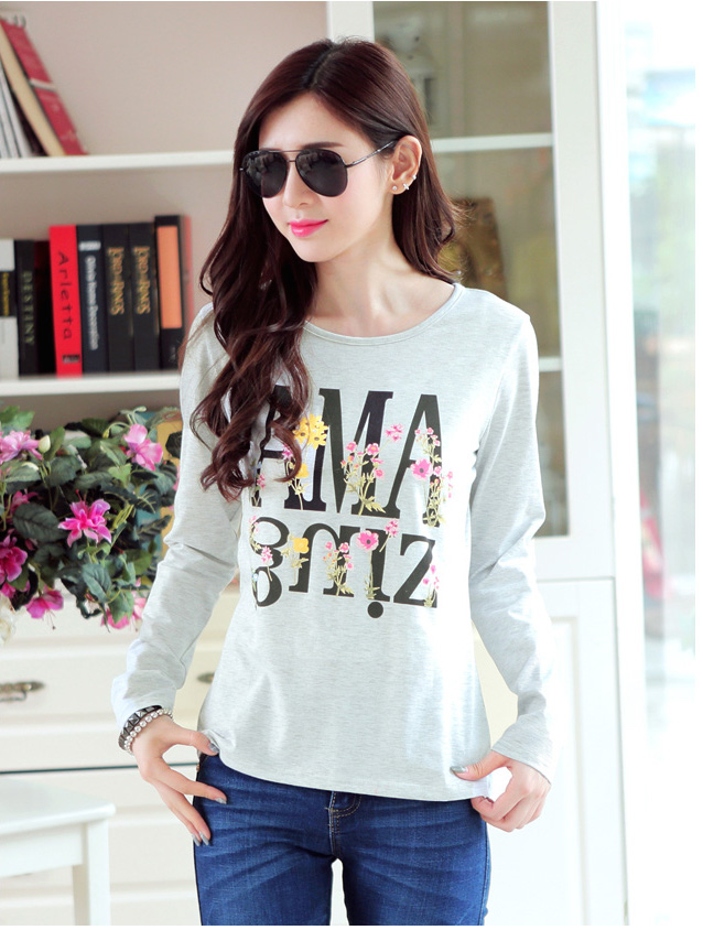 WT6387 Korea Fashion Top Grey