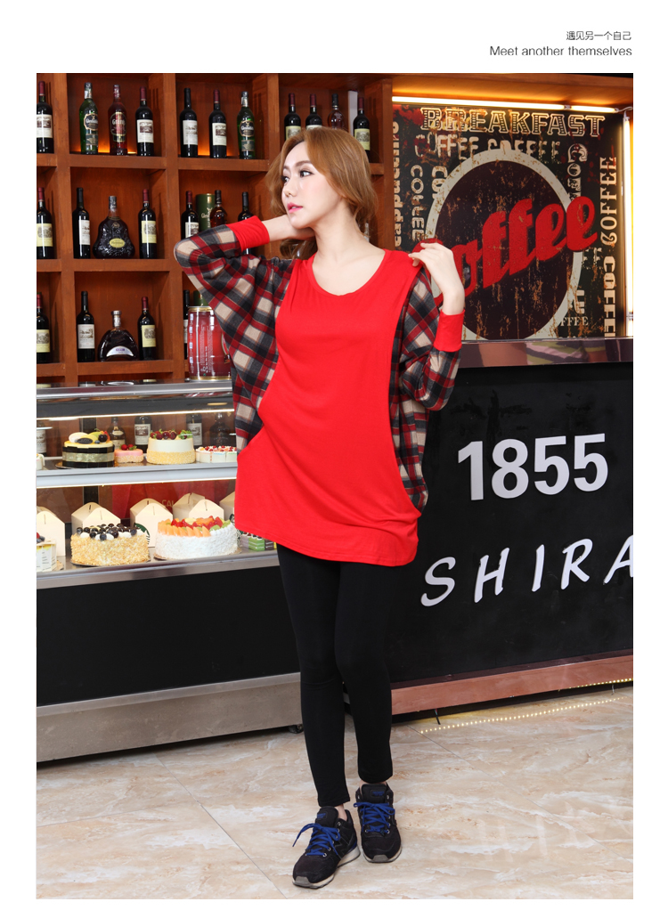 WT6393 Stylish Loose Top Red