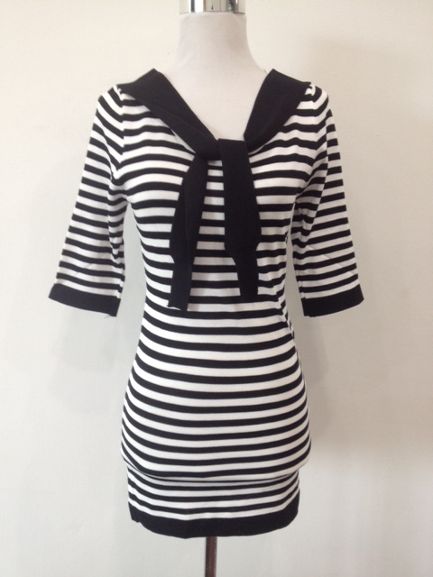 WD6400 Fashion Stripe Dress Black