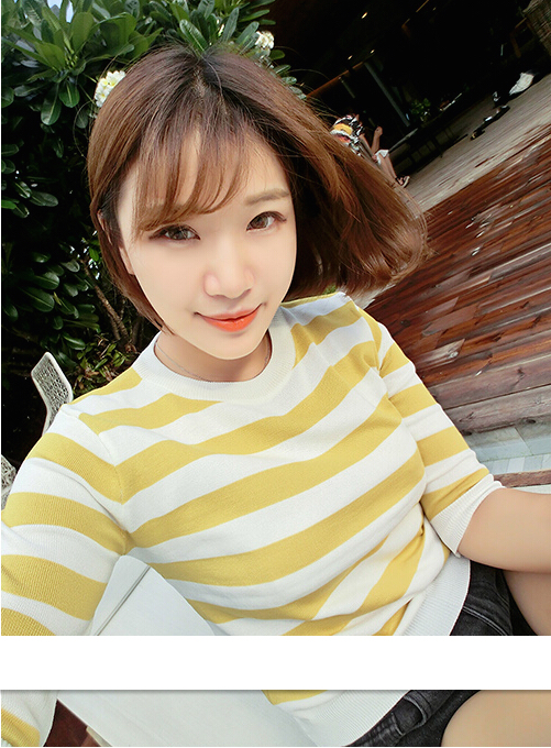 WT6404 Colourful Stripe Top Yellow