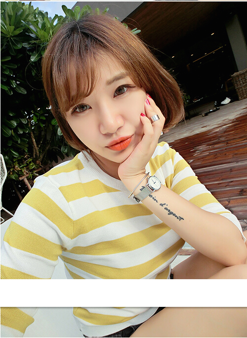 WT6404 Colourful Stripe Top Yellow