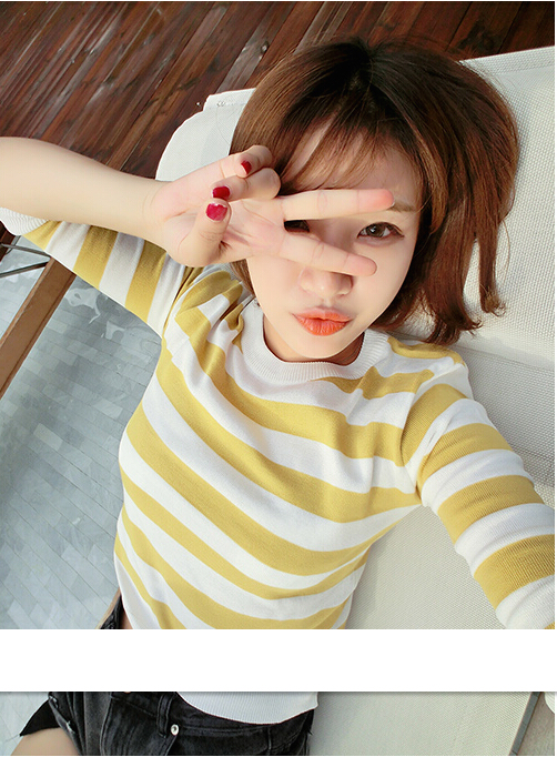 WT6404 Colourful Stripe Top Yellow