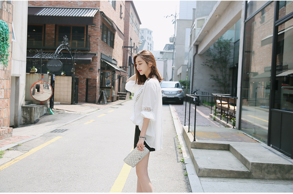 WT6405 Korea Stylish Loose Top White